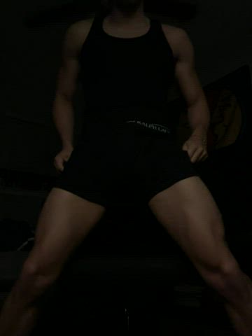 big dick gym legs male masturbation masturbating muscles onlyfans teasing underwear