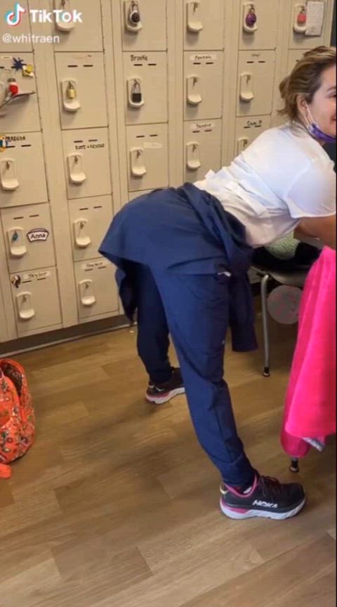 nurse booty shaking in the locker room