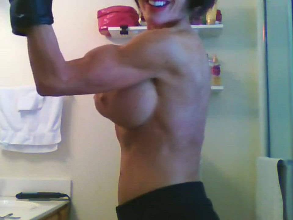 Big Tits Muscular Milf Topless Webcam clip