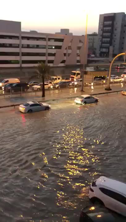 Flooded roads slow down the commute