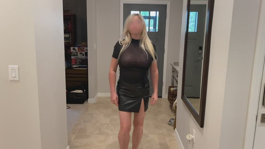 big tits hotwife huge tits milf see through clothing sheer clothes swinger clip