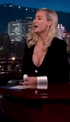 blonde boobs brie larson celebrity cleavage dress goddess star tits clip
