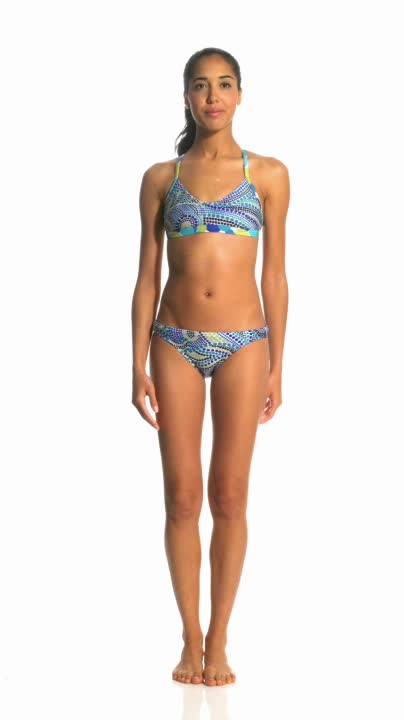 Illusions Dot 2 Dot Blue Green Two Piece Swimsuit Set