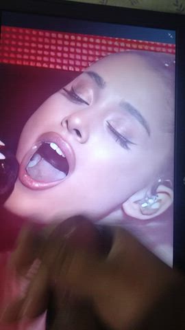 Ariana grande opens her mouth to receive 🍆💦