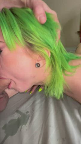 amateur blowjob daddy deepthroat drooling eye contact gagging real couple throat