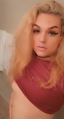 Blonde Braless Sissy clip