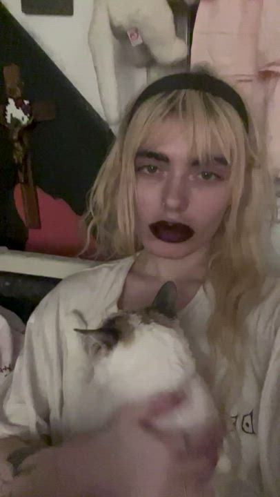 Blonde Goth Lips Lipstick Pale Tattoo clip