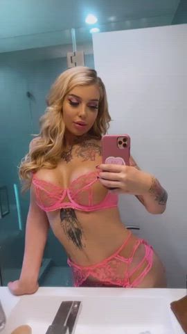 blonde cute gracie jane lingerie non-nude selfie trans clip