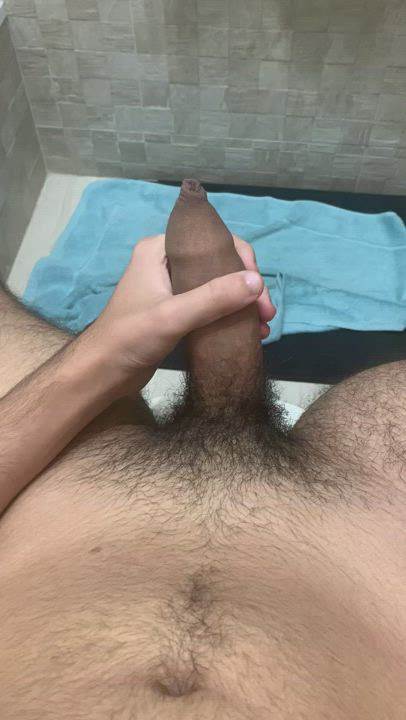 Teen natural cock masturbation