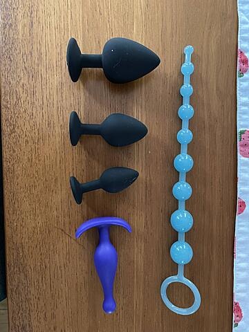 Picked up my first set of anal toys today, can't wait to put 'em to use!