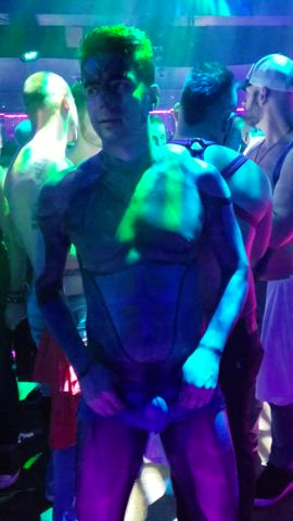 I stripped down to nothing but bodypaint at the club--they loved it!