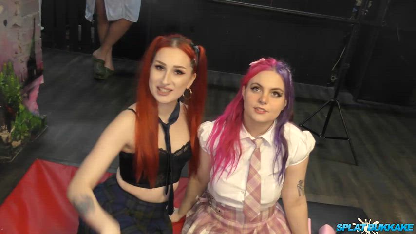 Going live 9th April 24: Schoolgirl fantasy bukkake session with Gigi Rouge and Sophiestiddies