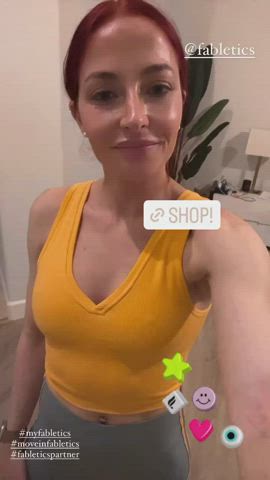redhead selfie small tits yoga pants clip
