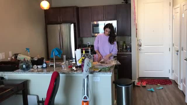 Sorority girl gets fucked while making sandwiches