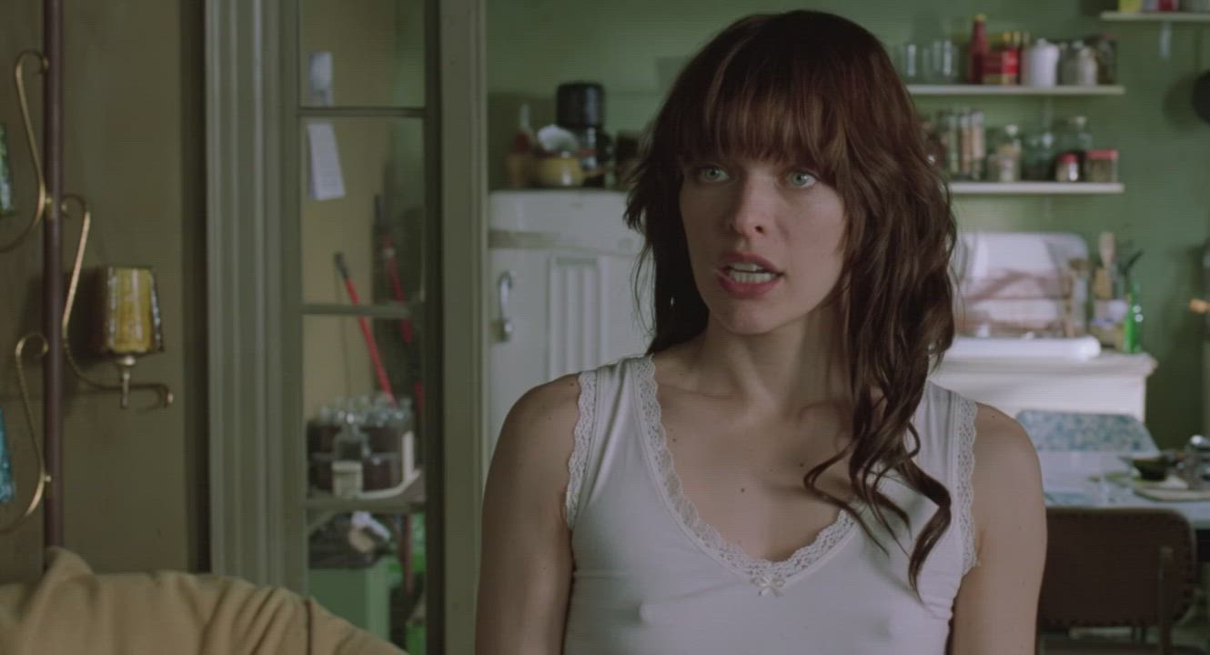 Milla Jovovich full frontal and incredibly hard nipple plots in .45