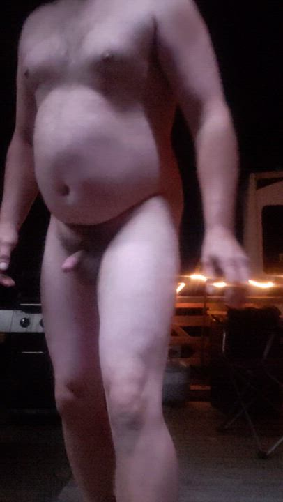 naked outside at the campground