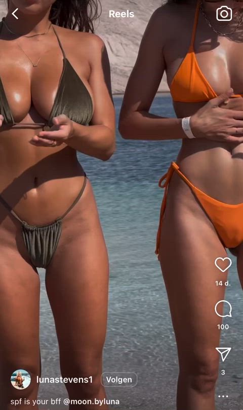 big tits bikini teasing clip