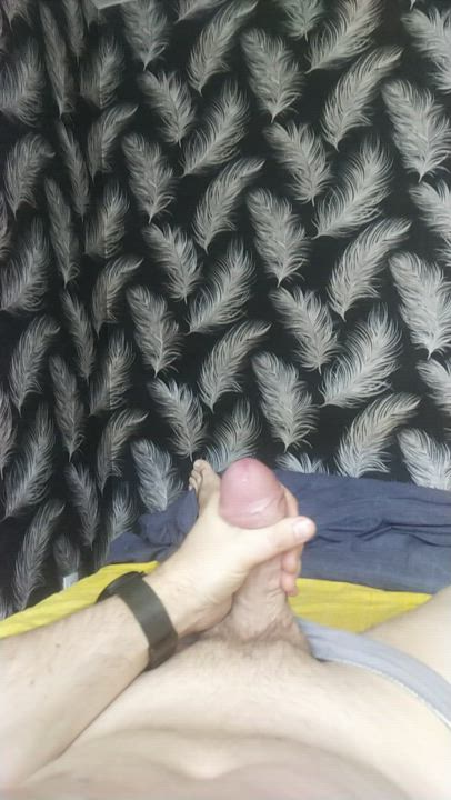 Cum while wife watching