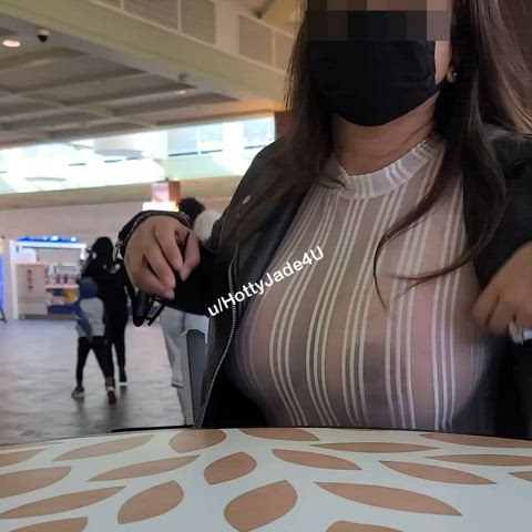 My Asian boobs at the food court