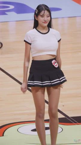 asian babe big tits cheerleader cute dancing korean model clip