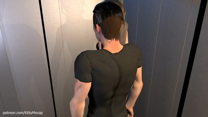 KittyMocap - Sex in the Elevator. Motion Capture by a Real girl