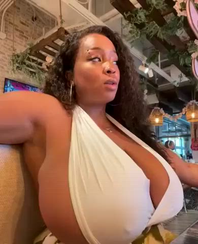 big tits ebony nipslip tits clip