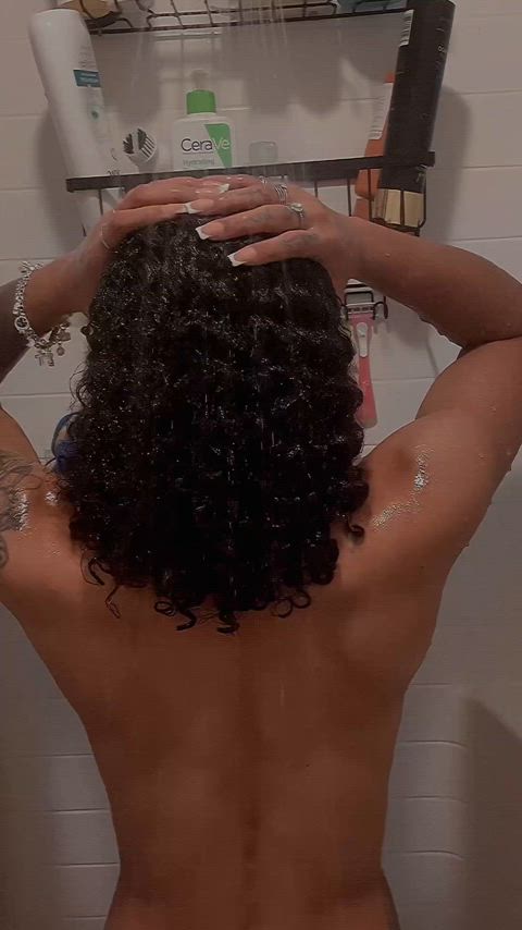 amateur curly hair ebony shower stripper clip