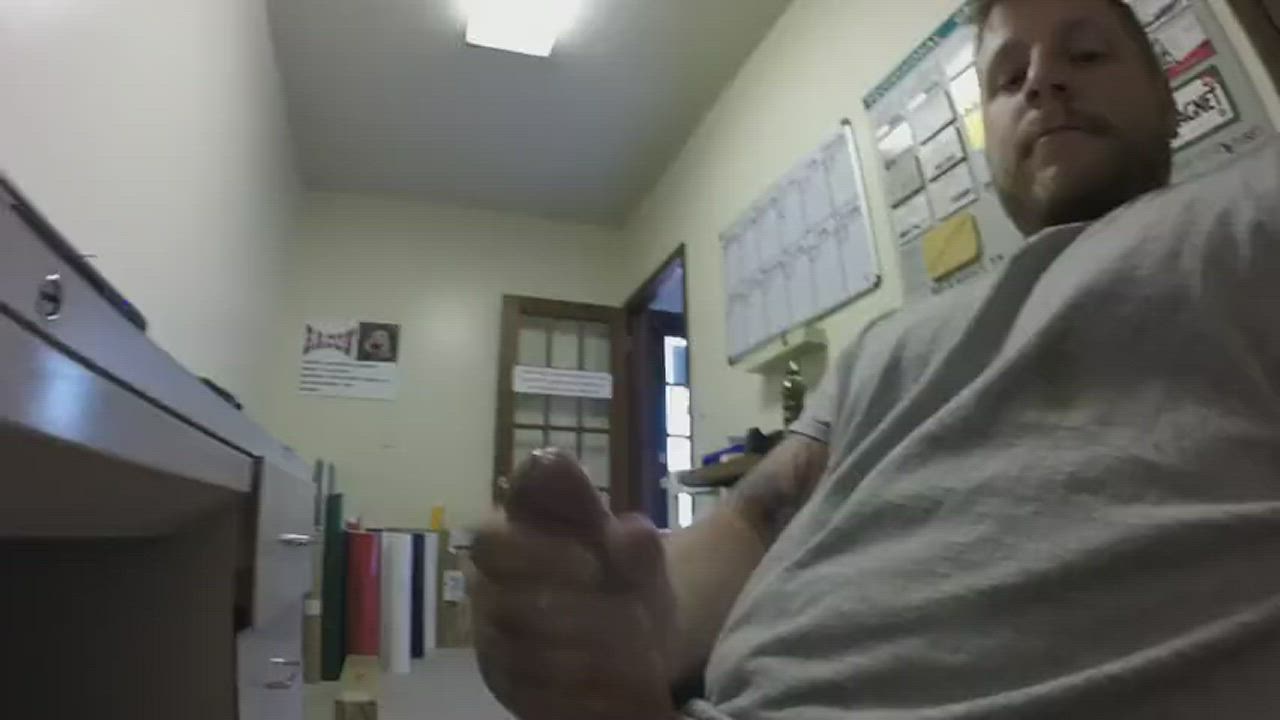Jerking off in the office