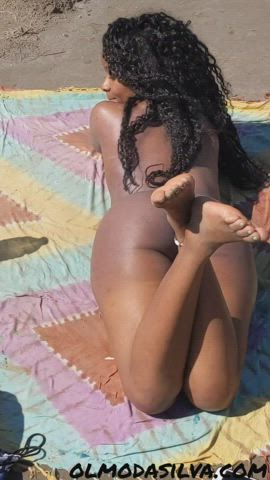 babe beach booty ebony exhibitionism natural nude public pussy teen clip