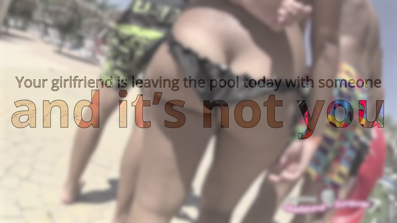 Caption Cheating Cuckold Girlfriend Hotwife Pool Sharing Stranger clip