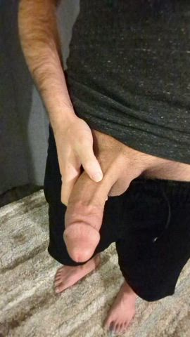 Stroking my thick cock in my apartment tonight