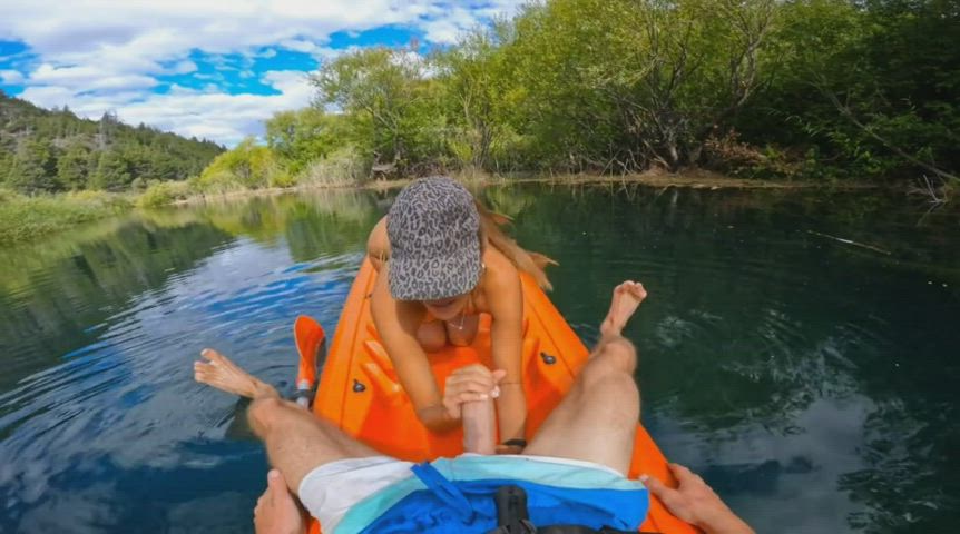 Cumming fast having sex on a kayak [GIF]