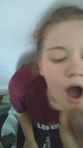 Amateur Blonde Cum In Mouth Cumshot Facial Homemade Ponytail Teen clip