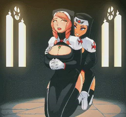 animation hentai nun pussy licking teasing clip