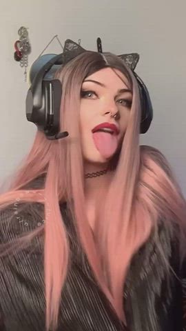 Gamer Girl Long Tongue