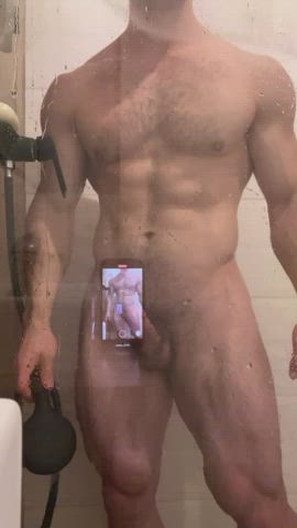 Horny shower after gym