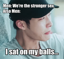 Guys, ever sat on your own balls? Tell me about it lol