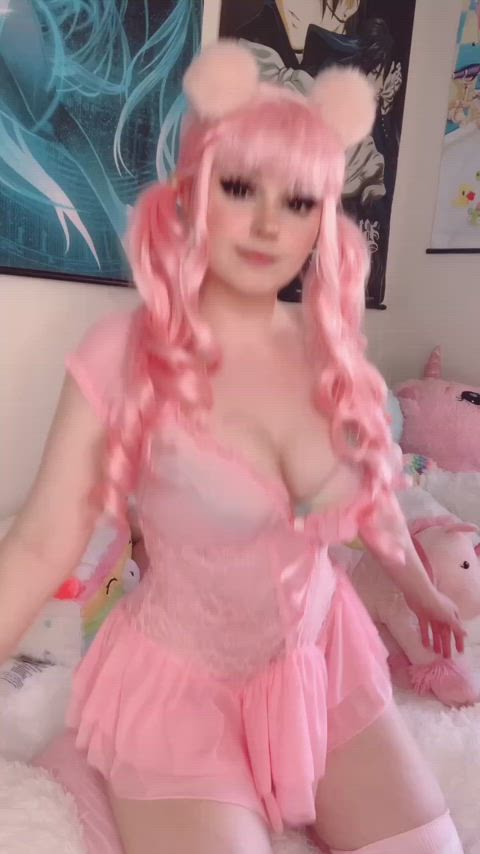 babe egirl non-nude pink hair clip