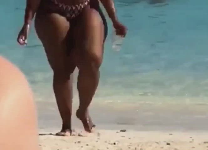 Beach Big Ass Bikini Bubble Butt Ebony NSFW Thick clip