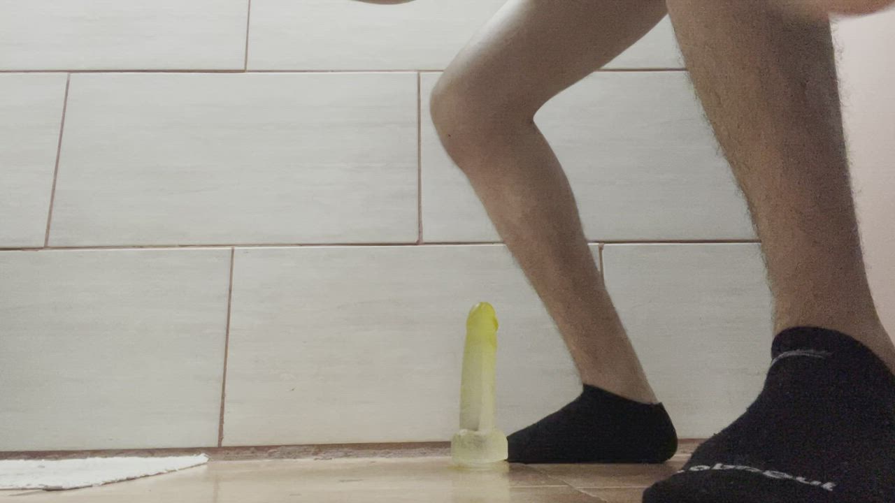 Bathroom Cock Dildo Feet Floor Sex Gay Male Masturbation Socks Solo clip