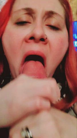 Blowjob Cum In Mouth Cumshot Redhead clip