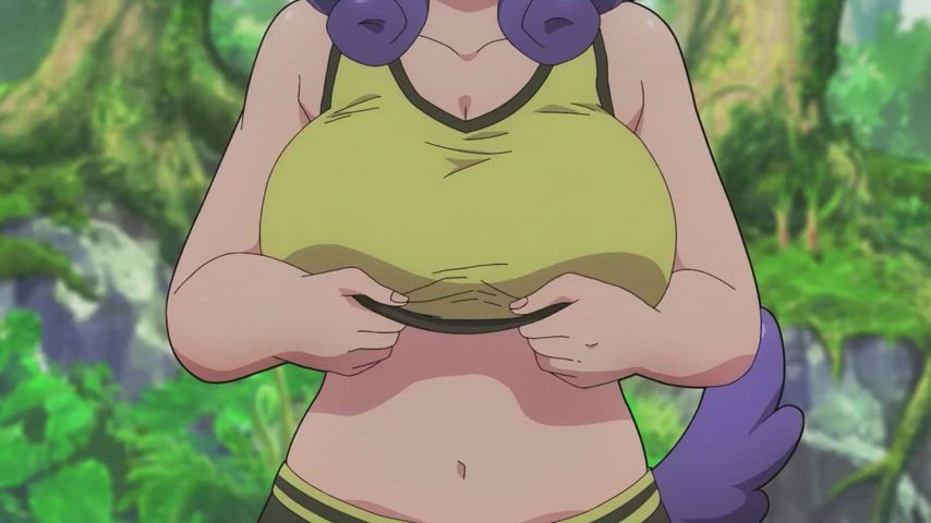 Huge boob drop (Futoku No Guild)