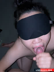 Amateur Blindfolded Blowjob Cum In Mouth clip
