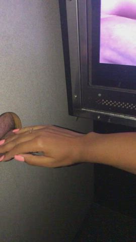 glory hole handjob interracial clip