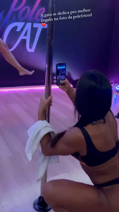 ass big ass big tits celebrity muscular girl pole dance clip