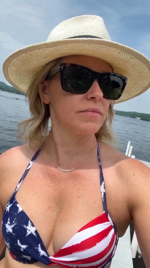 actress bikini boat celebrity cleavage natural tits tits bikinis celebs instagram