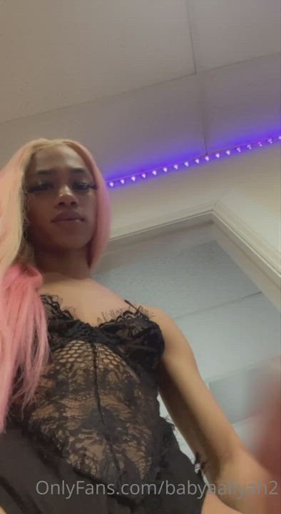 Cum Ebony Trans clip