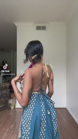 Ass Brunette Dress clip