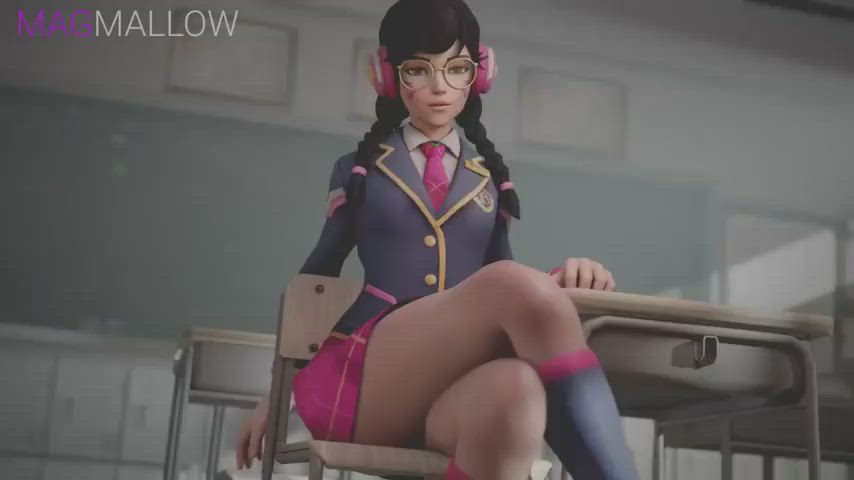 3d anal animation bottomless dildo schoolgirl skirt clip
