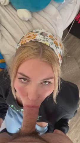 blonde blowjob pov clip